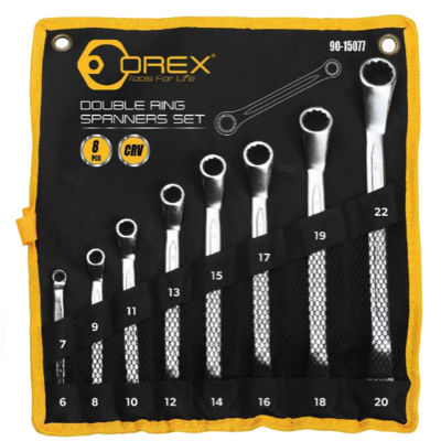 Orex 8PC DOUBLE RING SPANNER SET (6MM-22MM) 90-15077